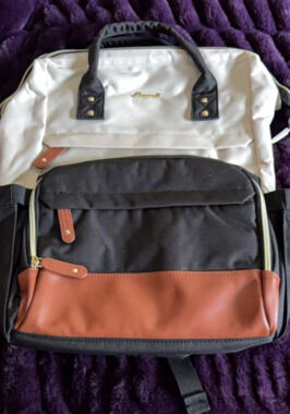 LOVEVOOK Beige Black Laptop Backpack Work Travel Bag NWOT